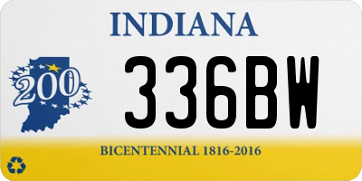 IN license plate 336BW