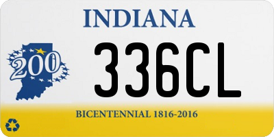 IN license plate 336CL