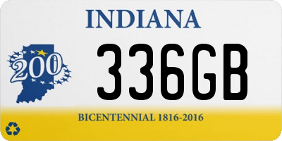 IN license plate 336GB