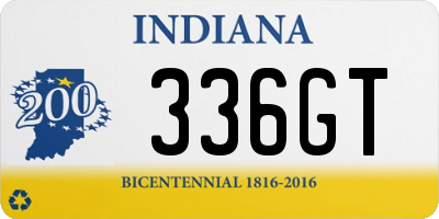 IN license plate 336GT