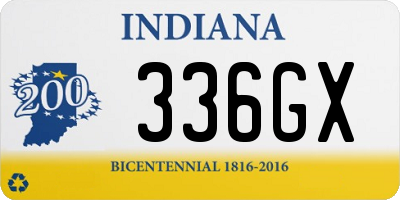 IN license plate 336GX