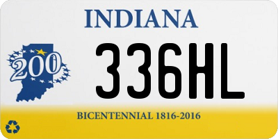 IN license plate 336HL