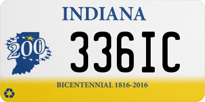 IN license plate 336IC