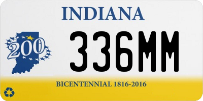 IN license plate 336MM