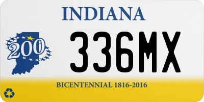 IN license plate 336MX