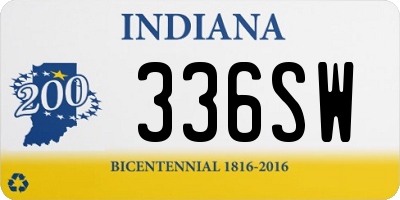 IN license plate 336SW