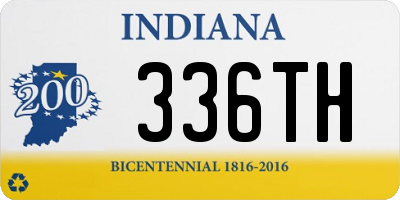 IN license plate 336TH