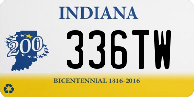 IN license plate 336TW