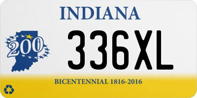 IN license plate 336XL