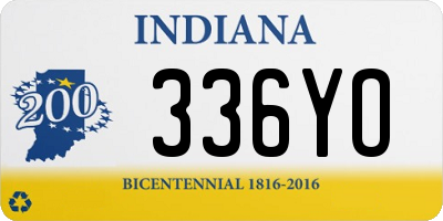 IN license plate 336YO