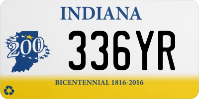 IN license plate 336YR