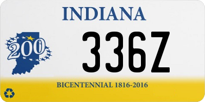 IN license plate 336Z