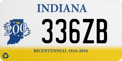 IN license plate 336ZB