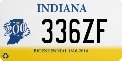 IN license plate 336ZF