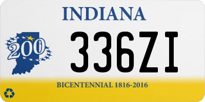 IN license plate 336ZI