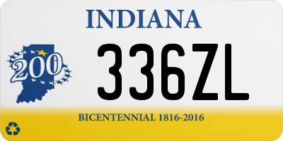 IN license plate 336ZL