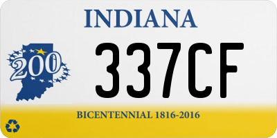 IN license plate 337CF