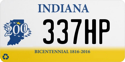 IN license plate 337HP