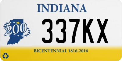 IN license plate 337KX