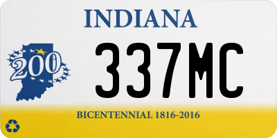 IN license plate 337MC