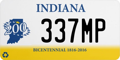 IN license plate 337MP