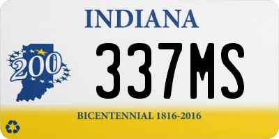 IN license plate 337MS