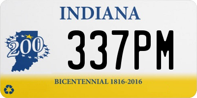 IN license plate 337PM