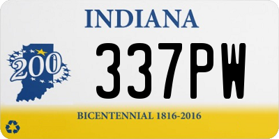 IN license plate 337PW