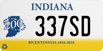 IN license plate 337SD