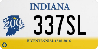 IN license plate 337SL