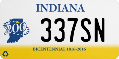 IN license plate 337SN