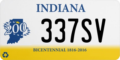 IN license plate 337SV