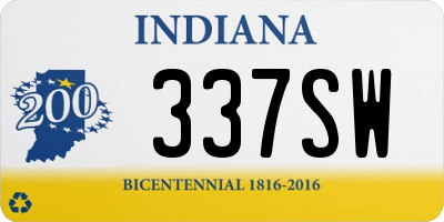 IN license plate 337SW