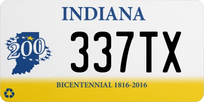 IN license plate 337TX
