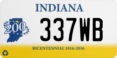 IN license plate 337WB