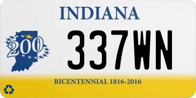 IN license plate 337WN