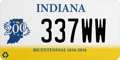 IN license plate 337WW