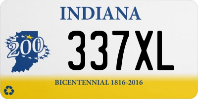 IN license plate 337XL