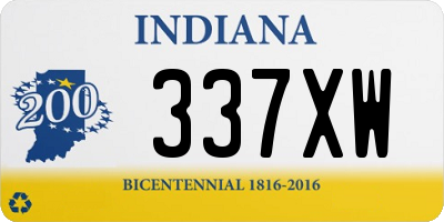 IN license plate 337XW