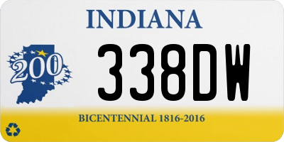 IN license plate 338DW