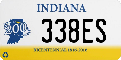 IN license plate 338ES