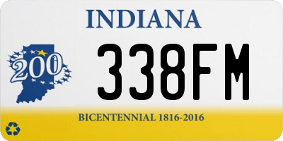 IN license plate 338FM