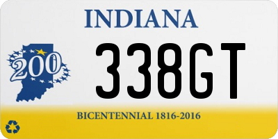 IN license plate 338GT