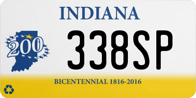 IN license plate 338SP