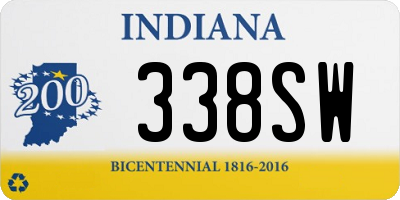 IN license plate 338SW