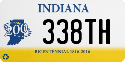 IN license plate 338TH