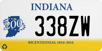 IN license plate 338ZW