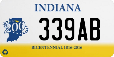 IN license plate 339AB