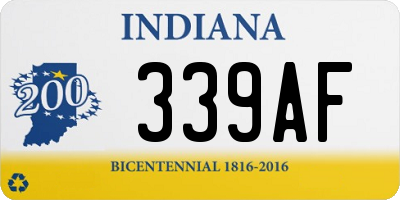 IN license plate 339AF