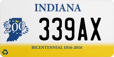 IN license plate 339AX